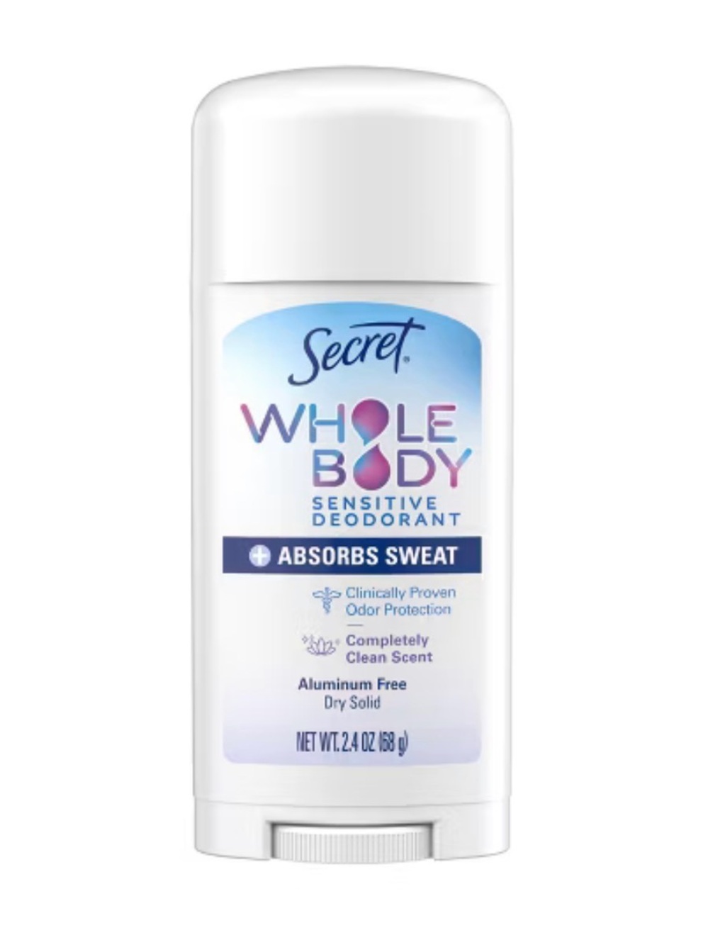 Secret Dry Feel Whole Body Deodorant - Completely Clean - 2.4oz